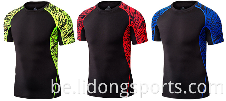 Lidong Wholesales Custom Short Sleeve Sports Tops бясшвоўны спартыўны Mens Compression Gym Wear